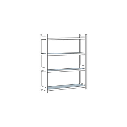 Wide span shelving unit, plug-in, HxWxD 2500 x 2000 x 600 mm, steel shelves, standard shelf unit.