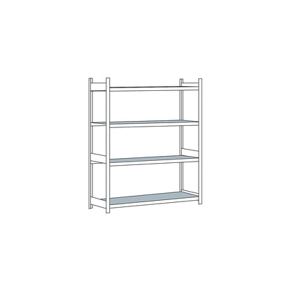 Wide span shelving unit, plug-in, HxWxD 2500 x 2000 x 800 mm, steel shelves, standard shelf unit.