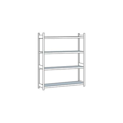 Wide span shelving unit, plug-in, HxWxD 2500 x 2250 x 500 mm, steel shelves, standard shelf unit.