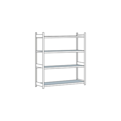 Wide span shelving unit, plug-in, HxWxD 2500 x 2500 x 800 mm, steel shelves, standard shelf unit.