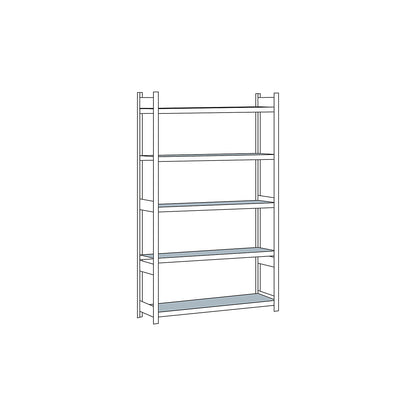 Wide span shelving unit, plug-in, HxWxD 3000 x 1500 x 500 mm, steel shelves, standard shelf unit.