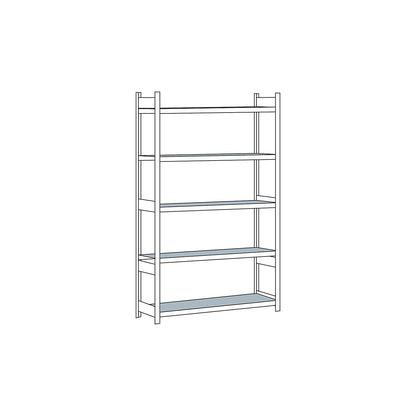 Wide span shelving unit, plug-in, HxWxD 3000 x 1500 x 600 mm, steel shelves, standard shelf unit.