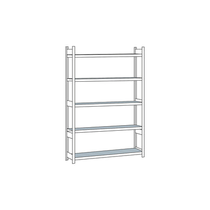 Wide span shelving unit, plug-in, HxWxD 3000 x 2250 x 400 mm, steel shelves, standard shelf unit.
