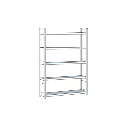 Wide span shelving unit, plug-in, HxWxD 3000 x 2250 x 500 mm, steel shelves, standard shelf unit.