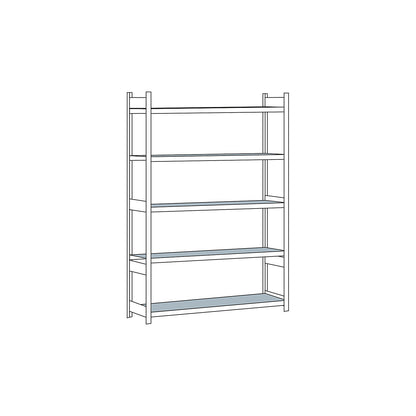 Wide span shelving unit, plug-in, HxWxD 3000 x 2250 x 600 mm, steel shelves, standard shelf unit.