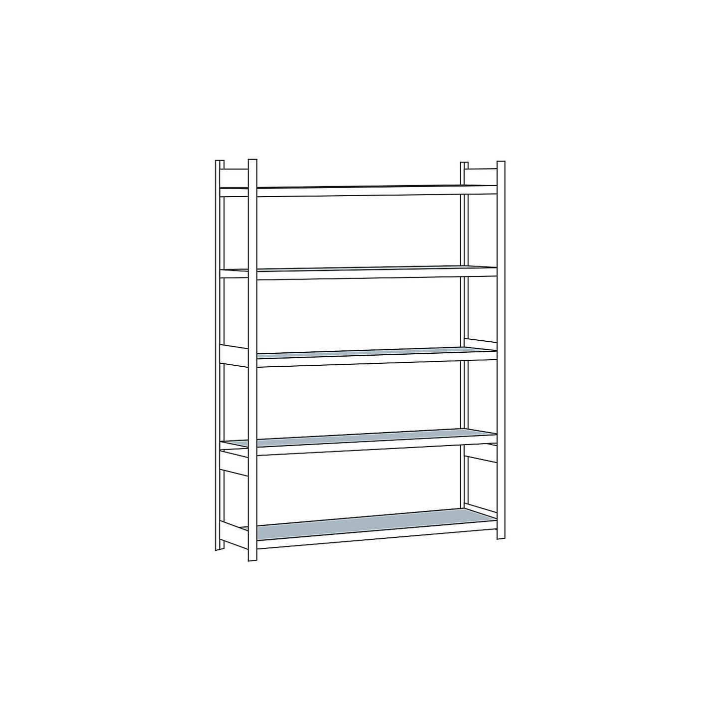 Wide span shelving unit, plug-in, HxWxD 3000 x 2500 x 600 mm, steel shelves, standard shelf unit.