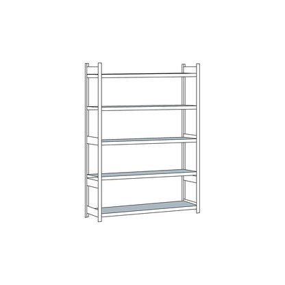 Wide span shelving unit, plug-in, HxWxD 3000 x 2500 x 600 mm, steel shelves, standard shelf unit.