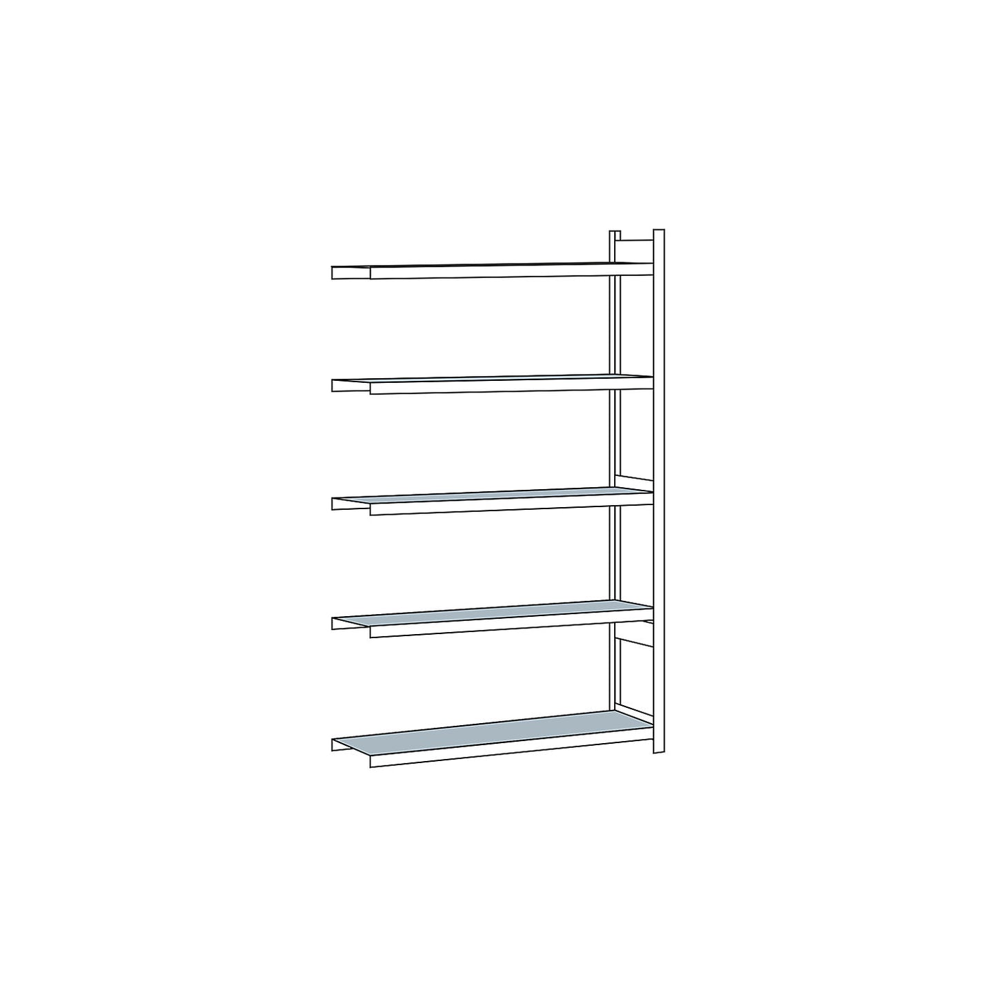 Wide span shelving unit, plug-in, HxWxD 3000 x 1500 x 500 mm, steel shelves, extension shelf unit.