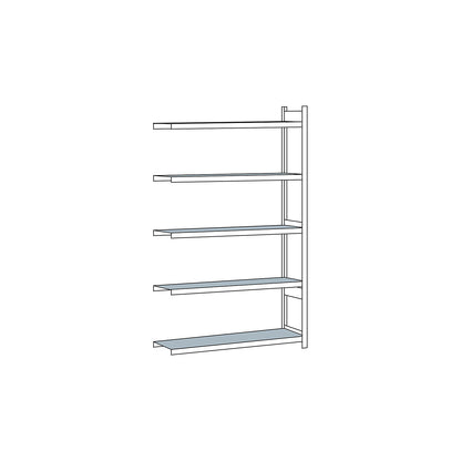 Wide span shelving unit, plug-in, HxWxD 3000 x 1500 x 500 mm, steel shelves, extension shelf unit.
