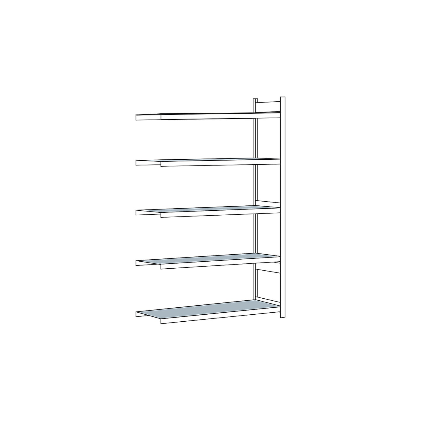 Wide span shelving unit, plug-in, HxWxD 3000 x 1500 x 800 mm, steel shelves, extension shelf unit.
