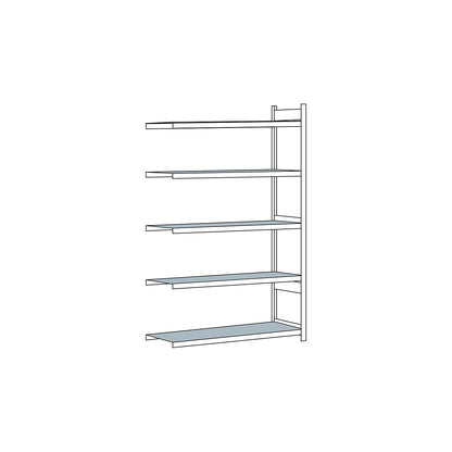 Wide span shelving unit, plug-in, HxWxD 3000 x 1500 x 800 mm, steel shelves, extension shelf unit.