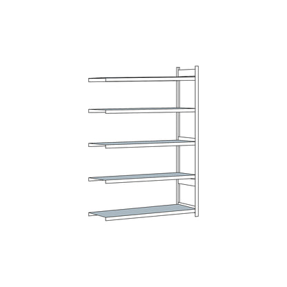 Wide span shelving unit, plug-in, HxWxD 3000 x 2000 x 800 mm, steel shelves, extension shelf unit.