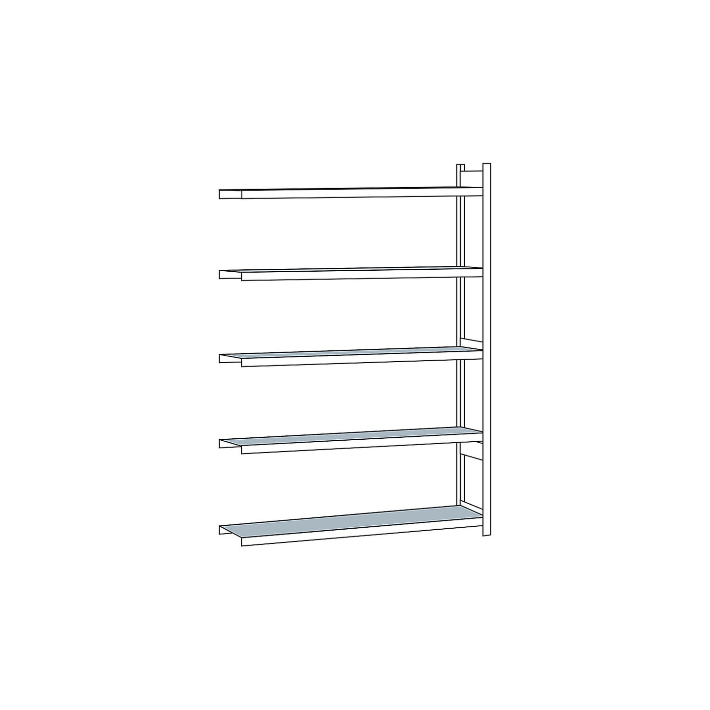 Wide span shelving unit, plug-in, HxWxD 3000 x 2500 x 400 mm, steel shelves, extension shelf unit.