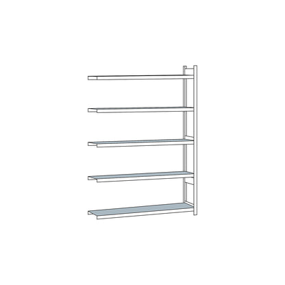 Wide span shelving unit, plug-in, HxWxD 3000 x 2500 x 400 mm, steel shelves, extension shelf unit.