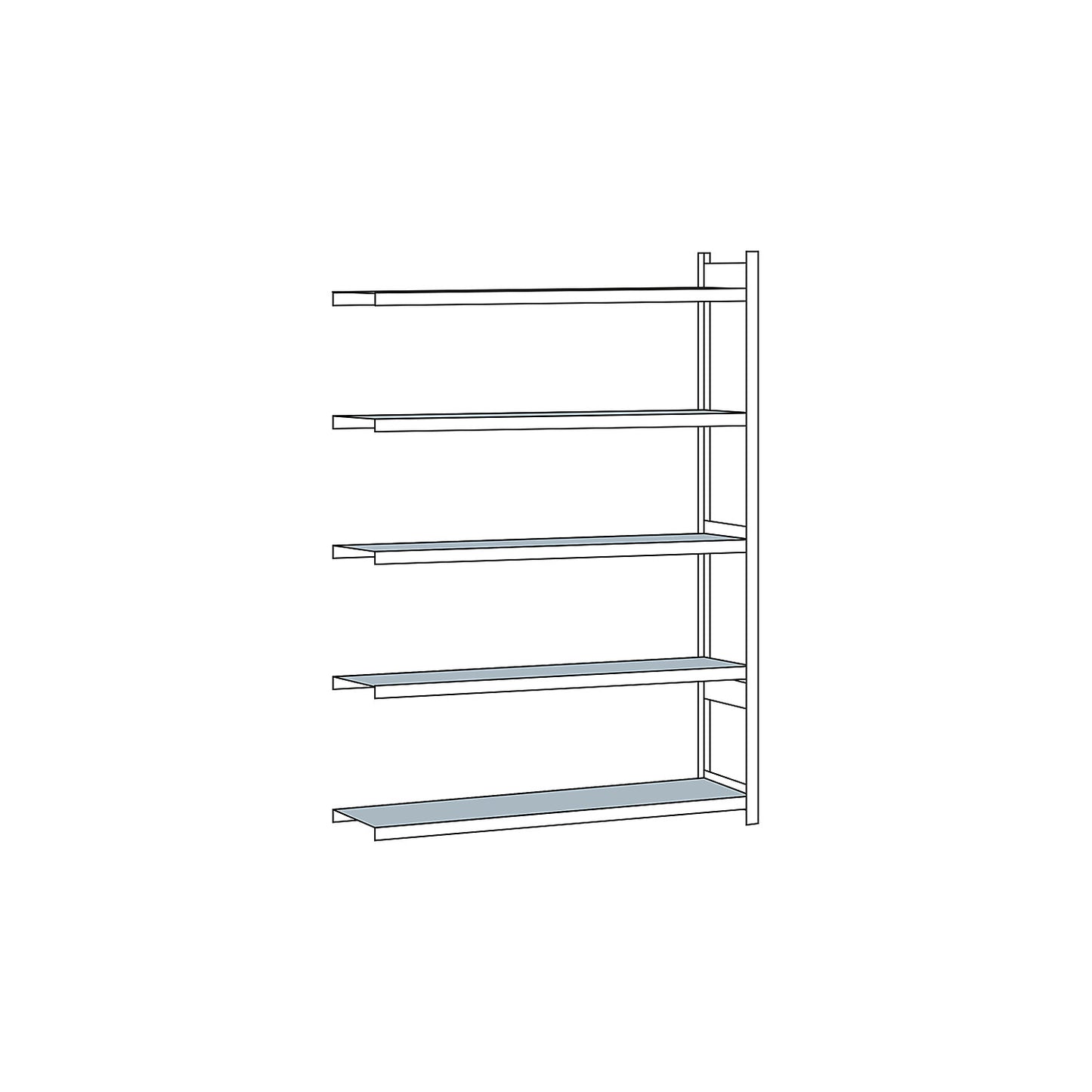 Wide span shelving unit, plug-in, HxWxD 3000 x 2500 x 500 mm, steel shelves, extension shelf unit.