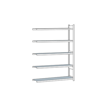 Wide span shelving unit, plug-in, HxWxD 3000 x 2500 x 500 mm, steel shelves, extension shelf unit.