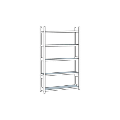 Wide span shelving unit, plug-in, HxWxD 3000 x 1500 x 400 mm, steel shelves, standard shelf unit.