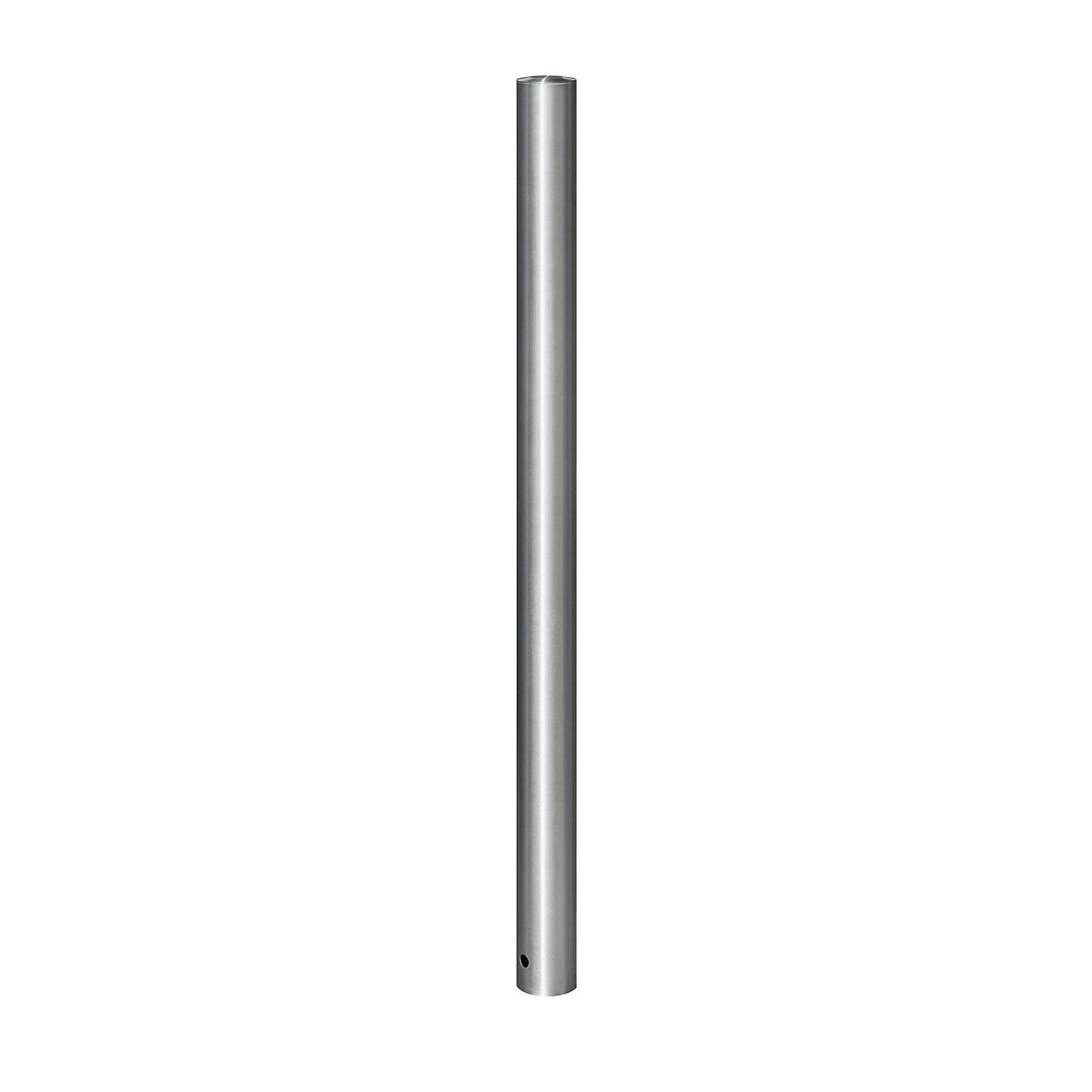 Stainless steel barrier post, with flat head, for concreting in with floor anchor, Ø 76 mm.