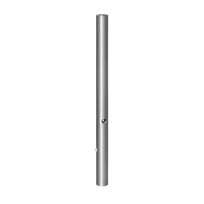 Stainless steel barrier post, with flat head, ground sleeve for concreting in, Ø 76 mm, triangular lock.