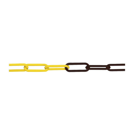 Coloured nylon chain, pack of 50 m, black / yellow.