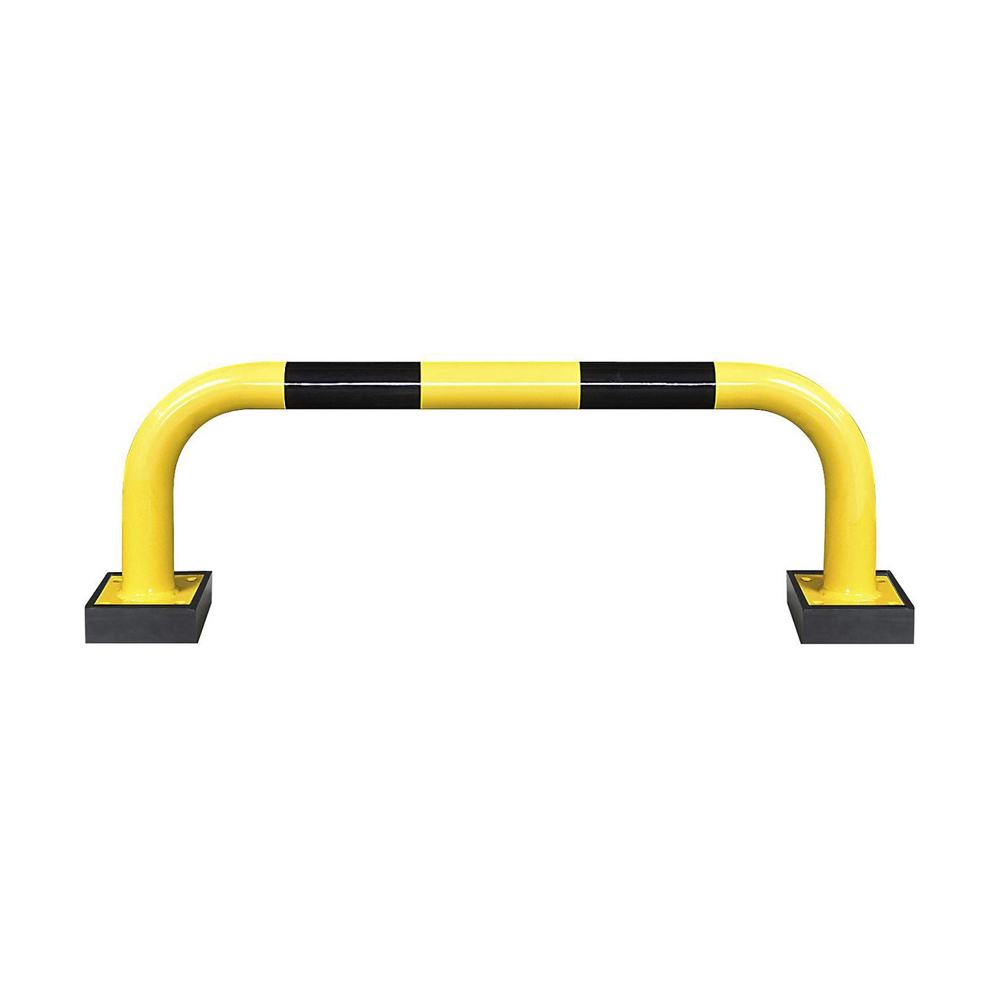 Impact protection guard, steel, Ø 76 mm, with spring element, for indoor use, HxW 390 x 1000 mm.