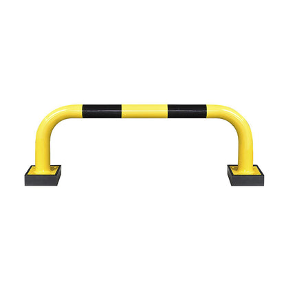 Impact protection guard, steel, Ø 76 mm, with spring element, for indoor use, HxW 390 x 1000 mm.