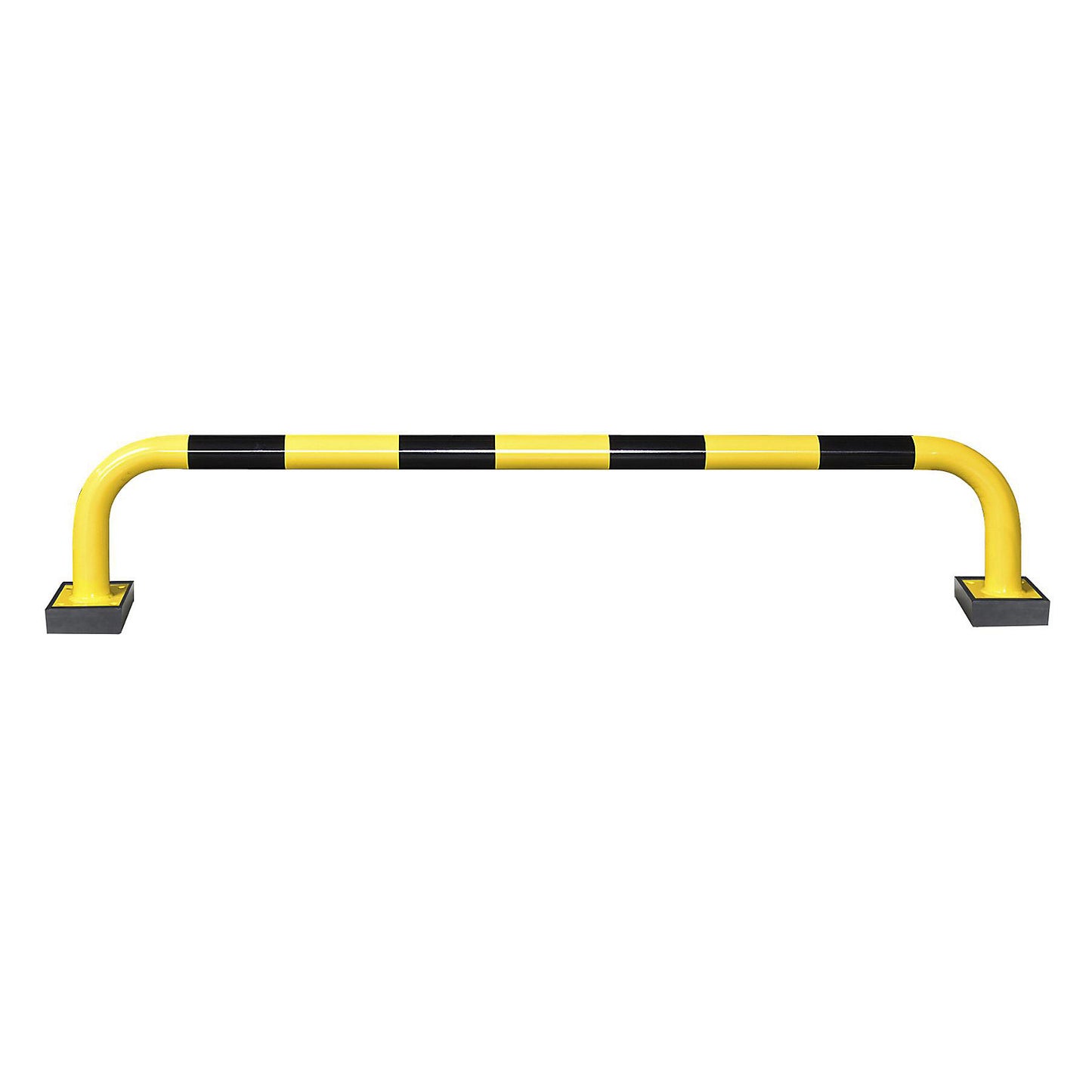 Impact protection guard, steel, Ø 76 mm, with spring element, for indoor use, HxW 390 x 2000 mm.
