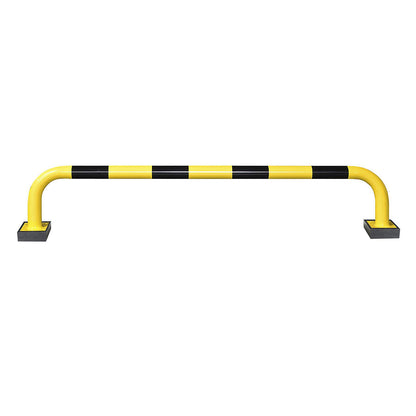 Impact protection guard, steel, Ø 76 mm, with spring element, for indoor use, HxW 390 x 2000 mm.