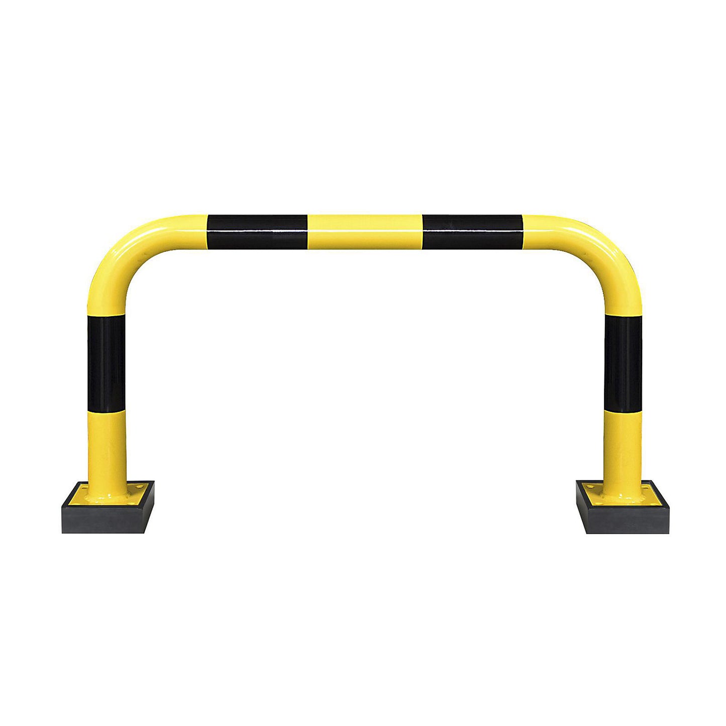 Impact protection guard, steel, Ø 76 mm, with spring element, for outdoor use, HxW 640 x 1000 mm.