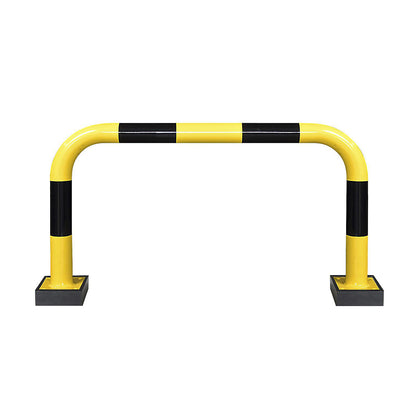 Impact protection guard, steel, Ø 76 mm, with spring element, for indoor use, HxW 640 x 1000 mm.