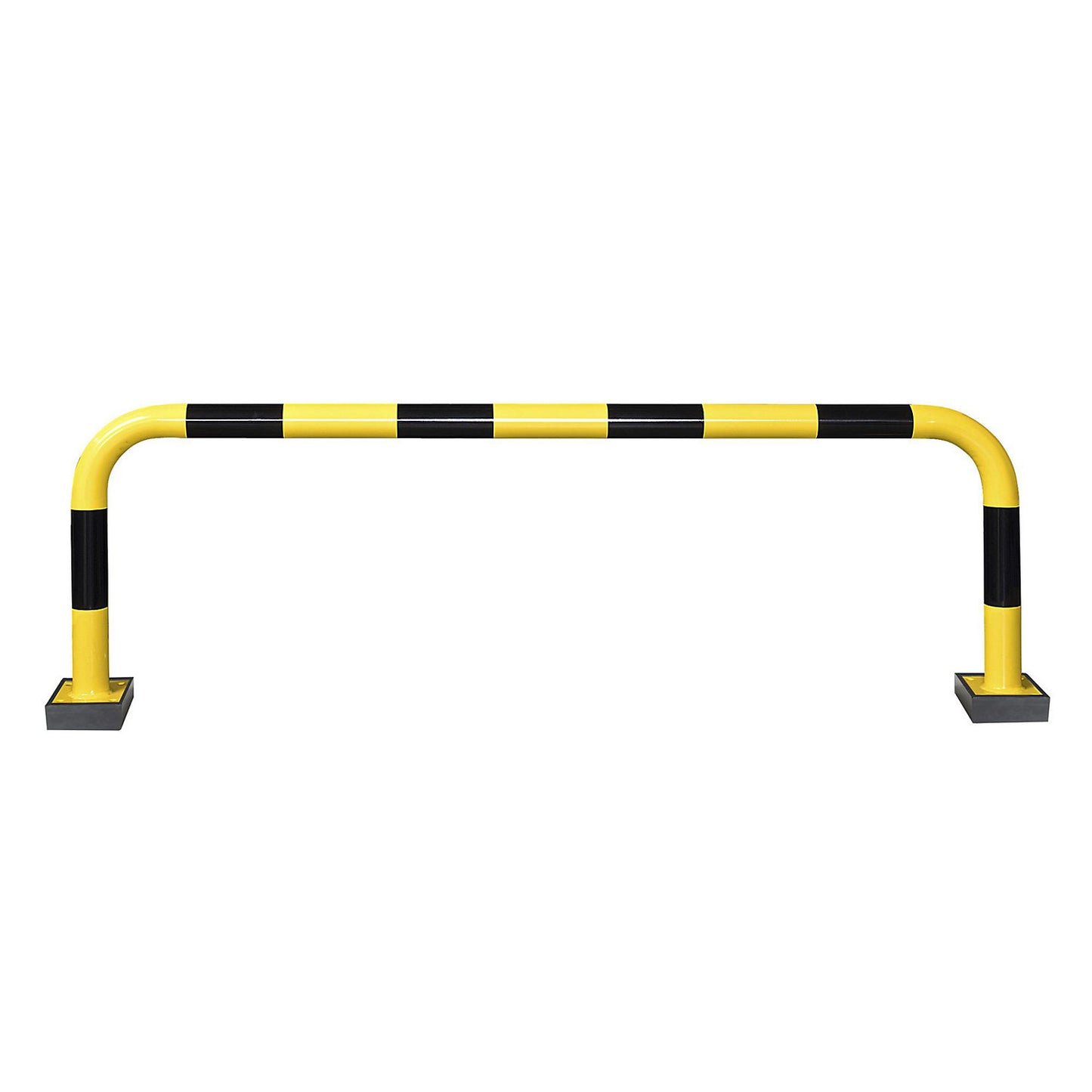Impact protection guard, steel, Ø 76 mm, with spring element, for outdoor use, HxW 640 x 2000 mm.