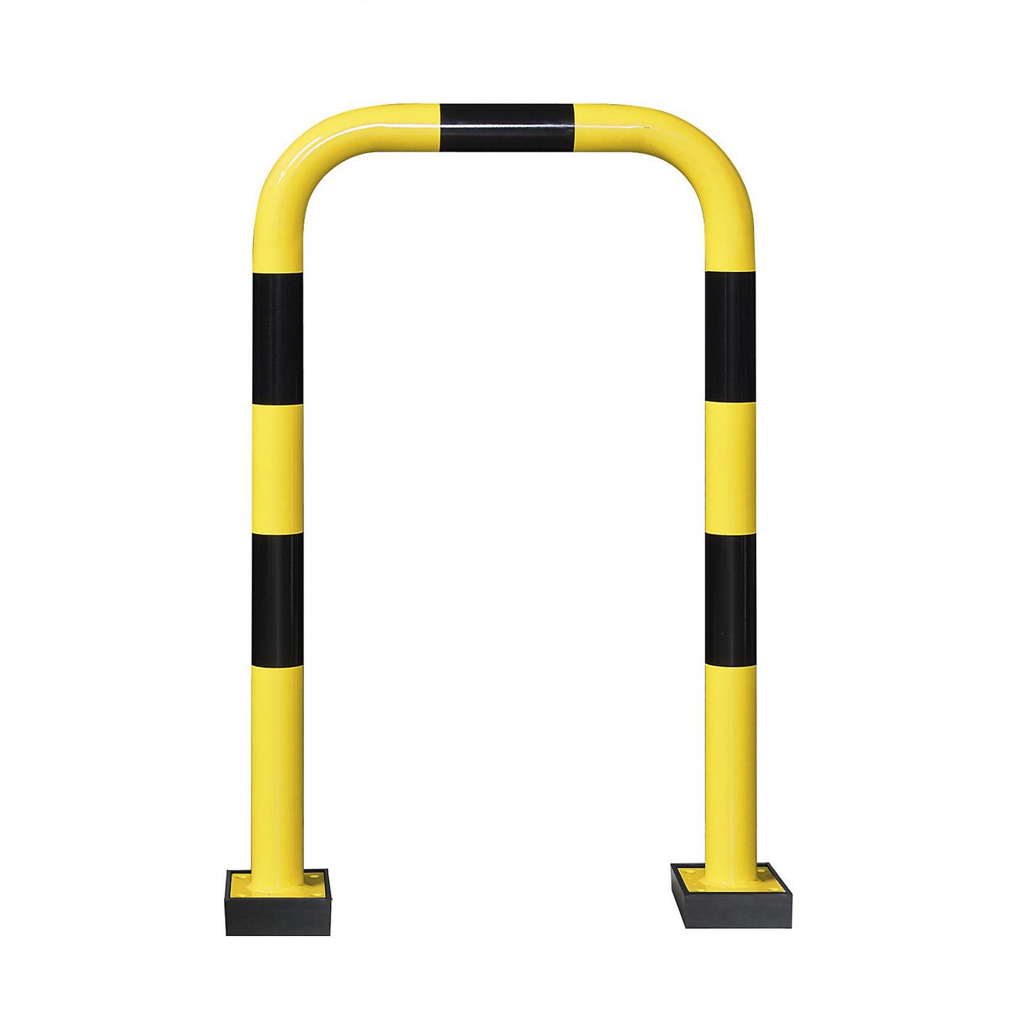 Impact protection guard, steel, Ø 76 mm, with spring element, for outdoor use, HxW 1240 x 750 mm.