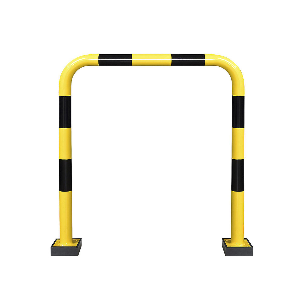 Impact protection guard, steel, Ø 76 mm, with spring element, for outdoor use, HxW 1240 x 1000 mm.