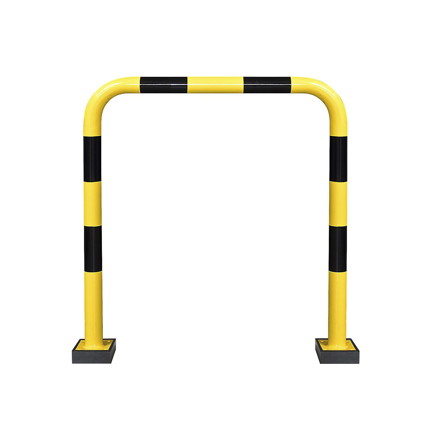 Impact protection guard, steel, Ø 76 mm, with spring element, for outdoor use, HxW 1240 x 1000 mm.