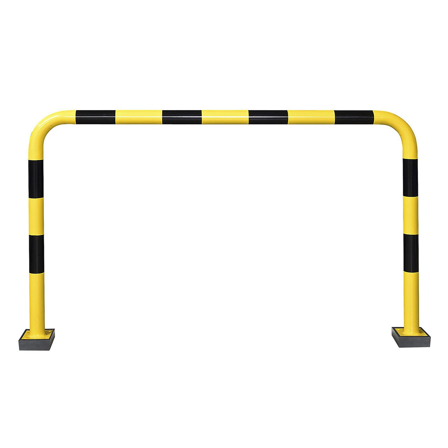 Impact protection guard, steel, Ø 76 mm, with spring element, for outdoor use, HxW 1240 x 2000 mm.