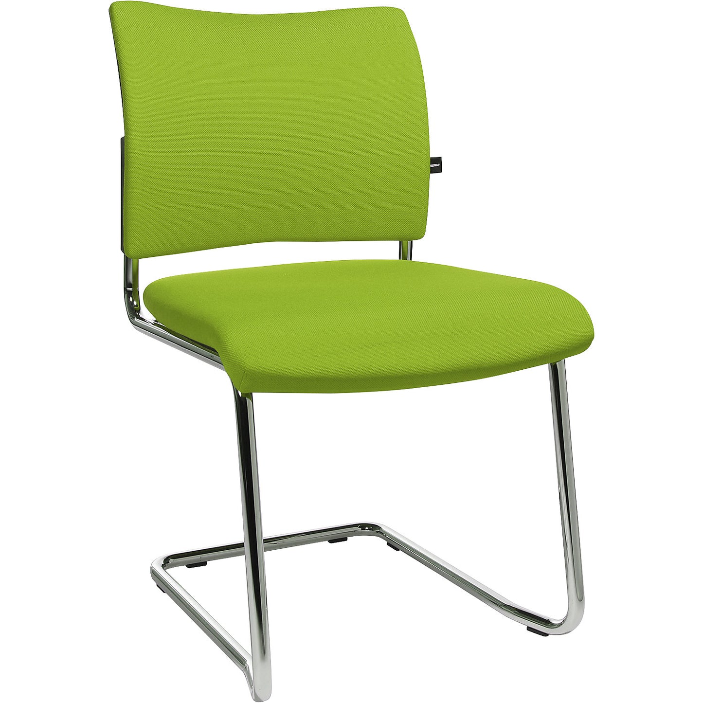 Visitors' chair, stackable, cantilever, upholstered back rest, pack of 2, apple green.