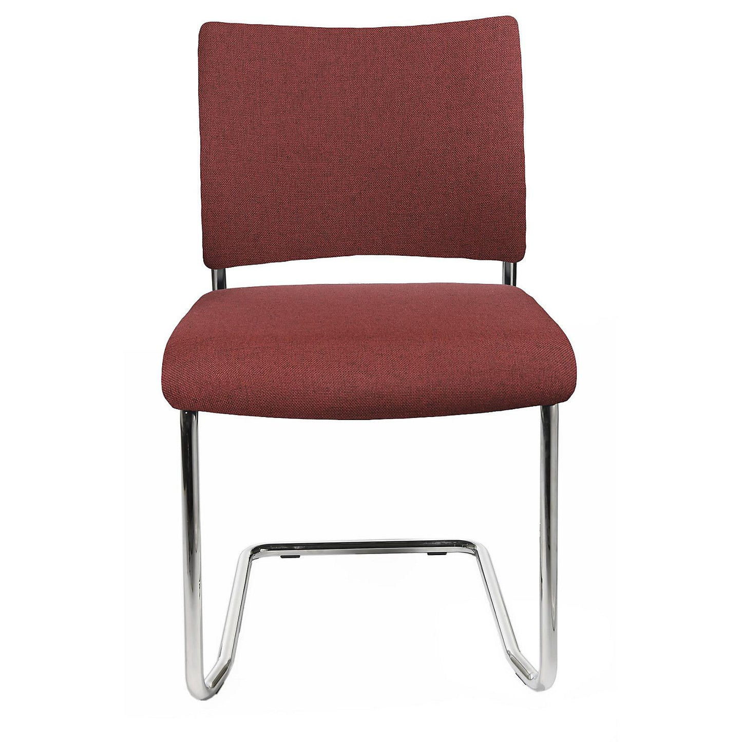 Visitors' chair, stackable, cantilever, upholstered back rest, pack of 2, bordeaux.