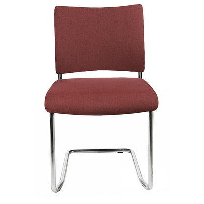 Visitors' chair, stackable, cantilever, upholstered back rest, pack of 2, bordeaux.