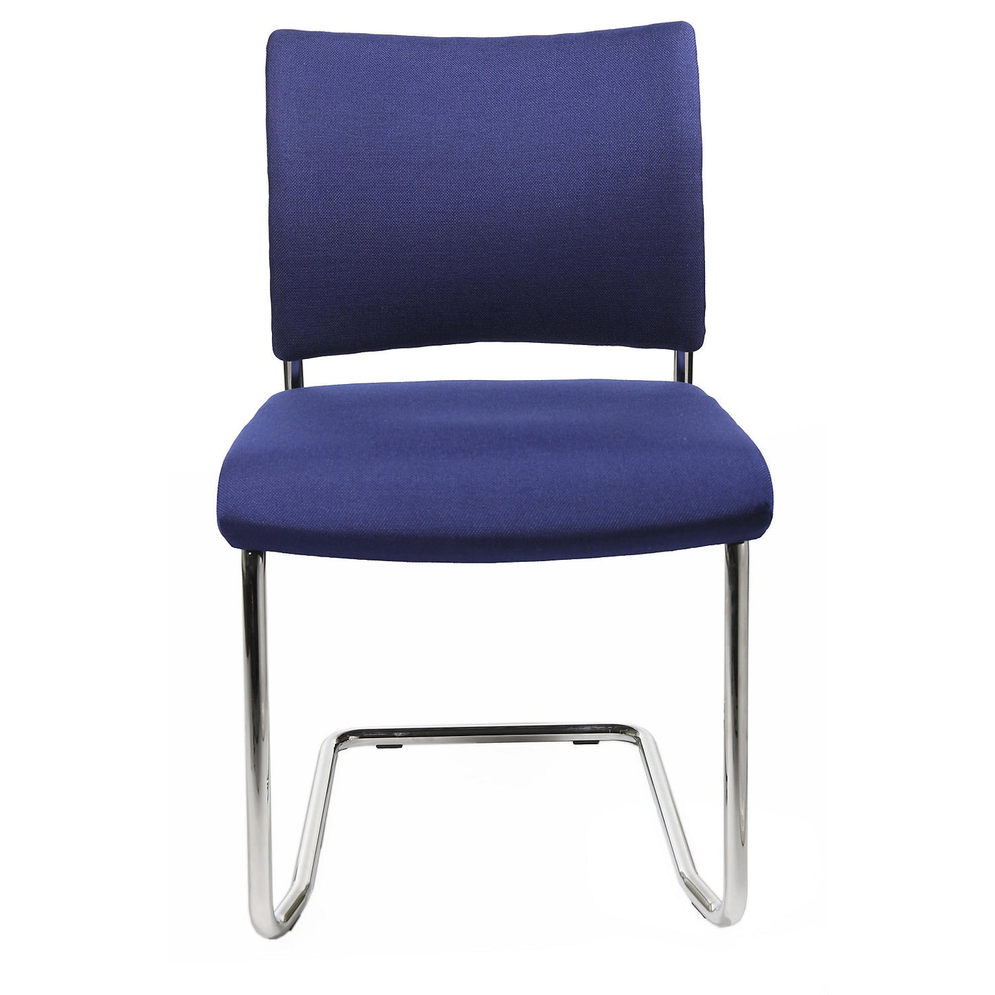 Visitors' chair, stackable, cantilever, upholstered back rest, pack of 2, blue.