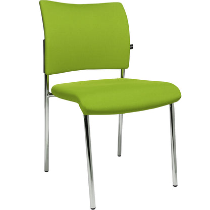 Visitors' chair, stackable, 4 legs, upholstered back rest, pack of 2, apple green.