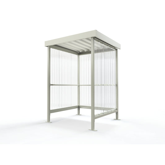 Canopy Jena Maxi, three-sided shelter, WxD 1500 x 1500 mm, grey white.