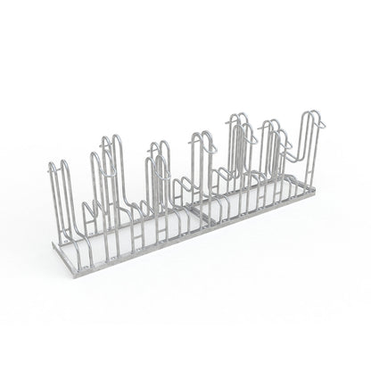 Bicycle stand, double sided, 12 parking spaces, tyre width up to 55 mm.