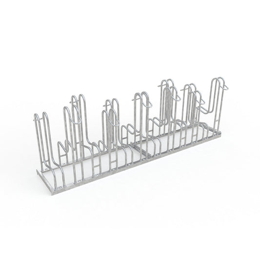 Bicycle stand, double sided, 12 parking spaces, tyre width up to 55 mm.