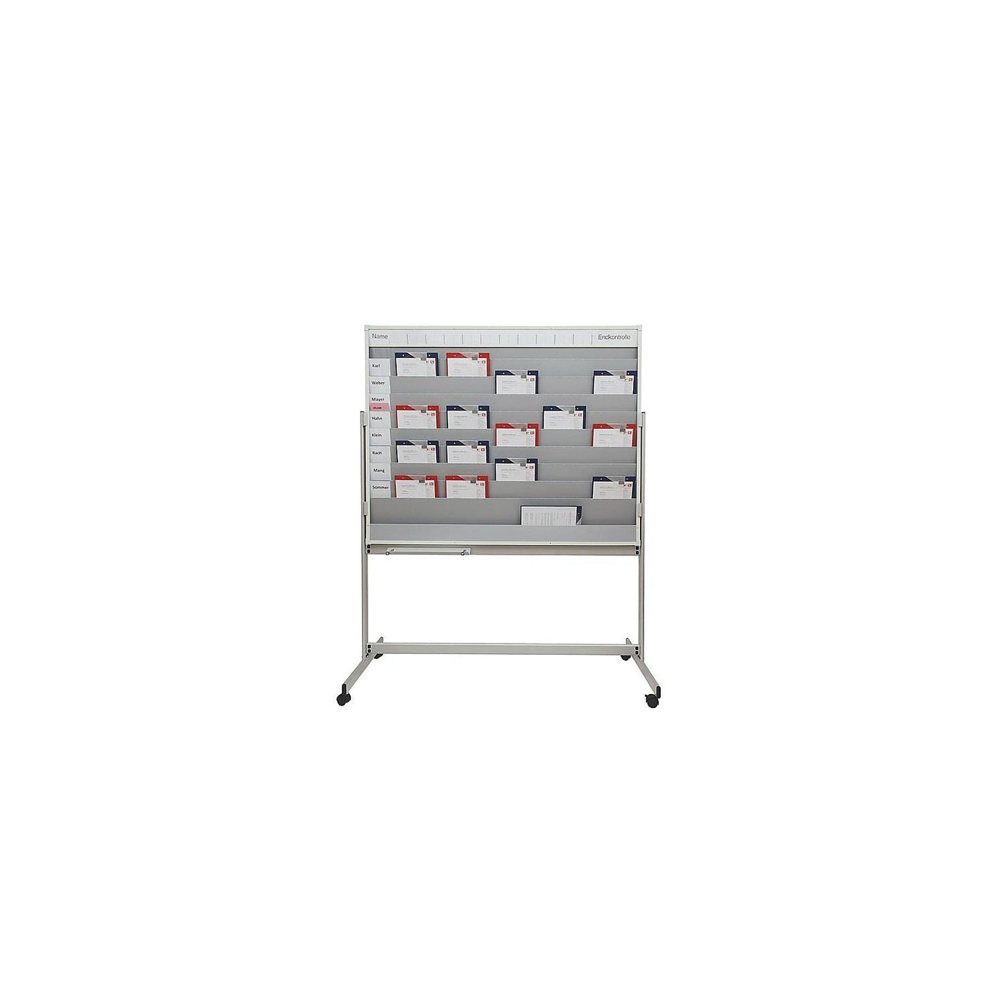 Planning board, mobile, HxWxD 1945 x 1550 x 640 mm, light grey.