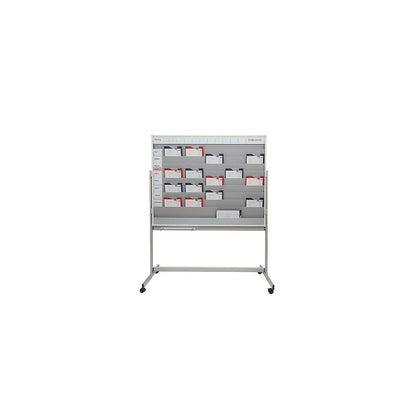 Planning board, mobile, HxWxD 1945 x 1550 x 640 mm, light grey.