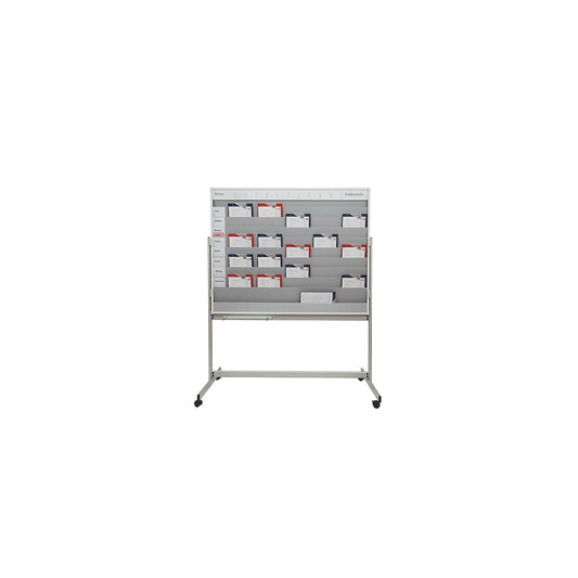 Planning board, mobile, HxWxD 1945 x 1550 x 640 mm, light grey.