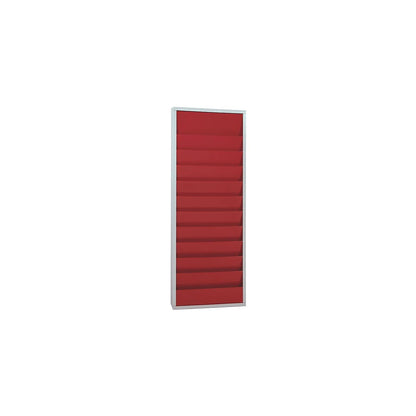 Planning board, with 10 rails, double row, HxWxD 1280 x 554 x 74 mm, red.