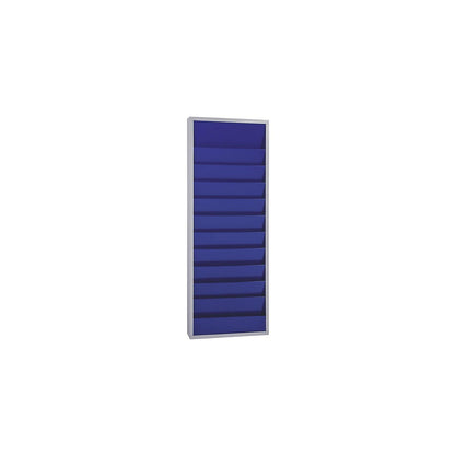 Planning board, with 10 rails, double row, HxWxD 1280 x 554 x 74 mm, blue.