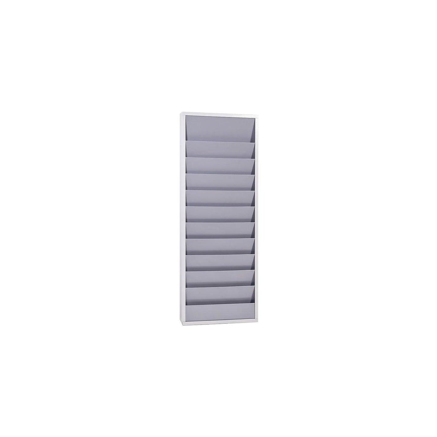 Planning board, with 10 rails, double row, HxWxD 1280 x 554 x 74 mm, grey.