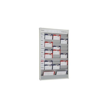Workshop planner for automotive workshops, WxHxD 870 x 1285 x 76 mm, 10 rows.